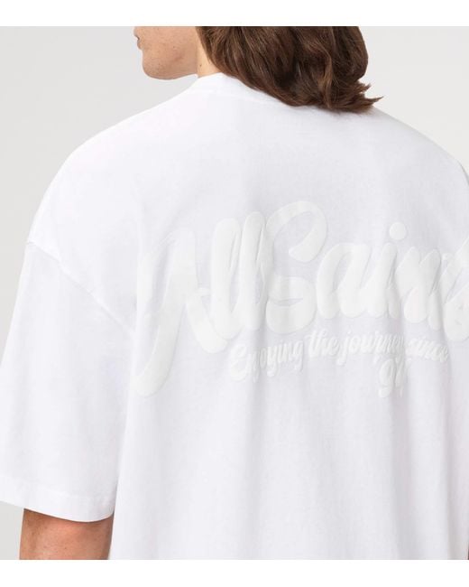 AllSaints White Oversized Organic Cotton Odyssey T-Shirt for men