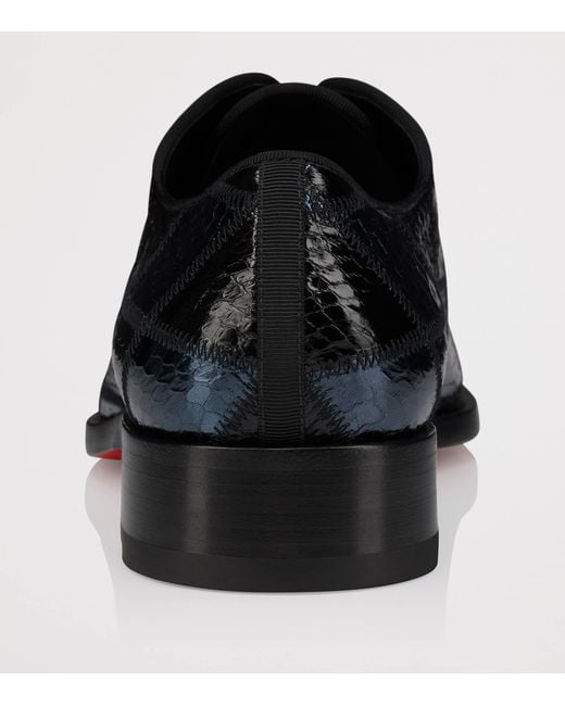 Christian Louboutin Black Corteo Leather Oxford Shoes for men