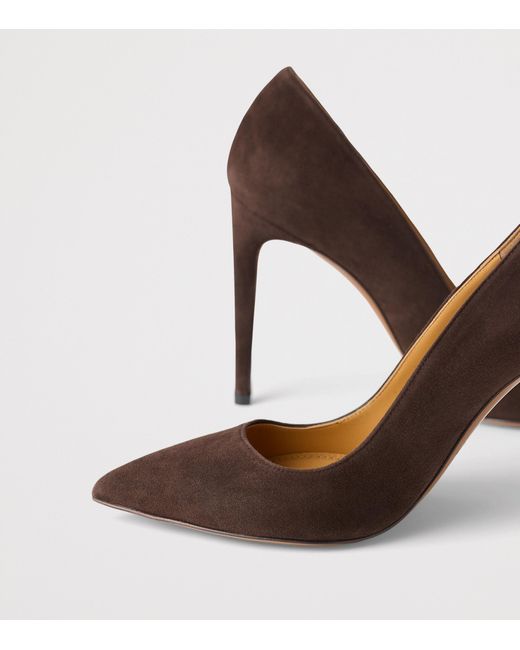 Ralph Lauren Brown Suede Celia Heeled Pumps 100