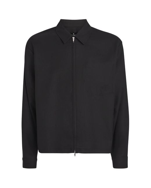 Represent Black Zip-Up Overshirt for men