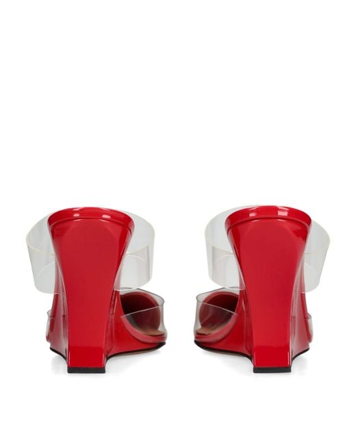 Alaïa Red Patent Coeur Mules 90