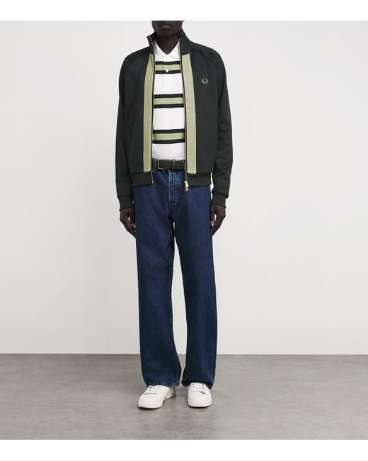 Fred Perry Green Chenille Tape Track Jacket for men