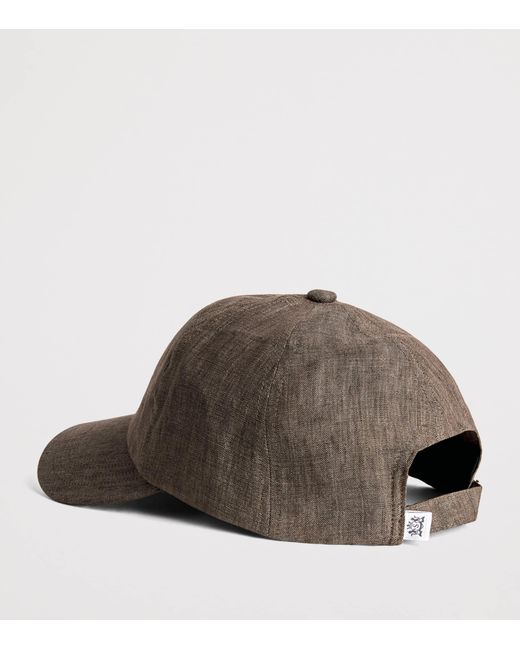 Sunspel Brown Linen Cap for men