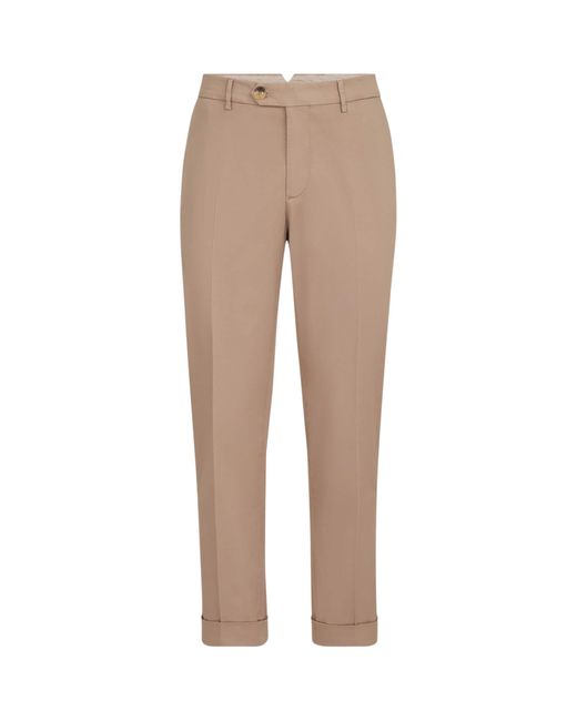 Brunello Cucinelli Natural Pima Cotton Comfort Gabardine Trousers for men