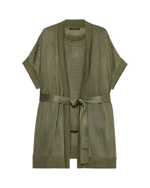 Marina Rinaldi Green Knitted Cardigan And T-Shirt Set