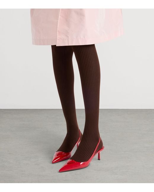Prada Red Patent Leather Slingback Pumps 55