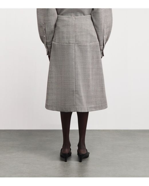 BITE STUDIOS Gray Wool Pocket Midi Skirt