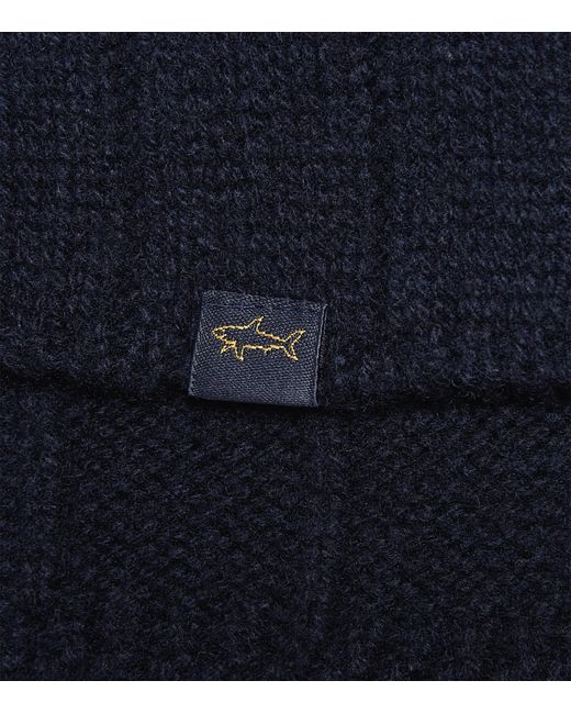 Paul & Shark Blue Ribbed Scarf for men