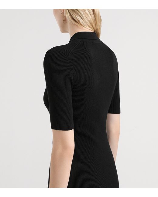 Dolce & Gabbana Black Slim-Fit Polo Sweater