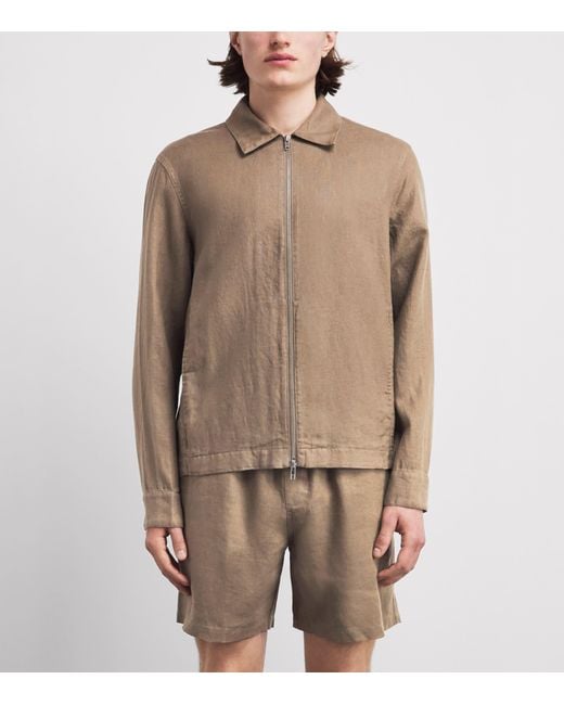 NN07 Brown Linen Alban Jacket for men