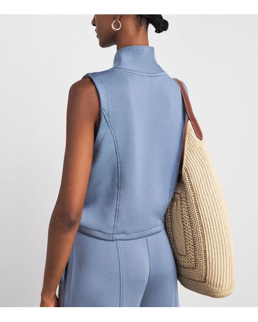 Spanx Blue Airessentials Half-Zip Jumpsuit