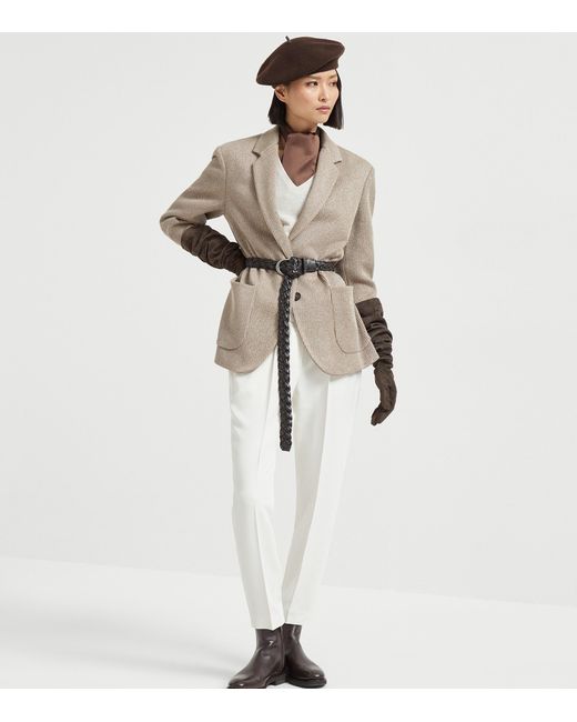 Brunello Cucinelli Natural Cashmere Monili-Detail Sweater