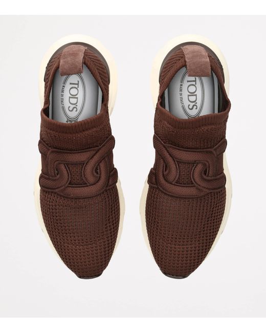 Tod's Brown Sport Run 54C Calzino Sneaker