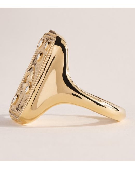 Azlee Natural And Diamond Guardian Relic Signet Ring