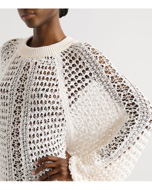 Balmain White Crochet Mini Dress