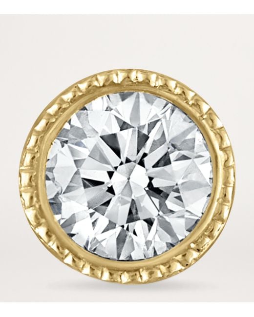 Maria Tash Metallic Scalloped Set Diamond Threaded Single Stud Earring