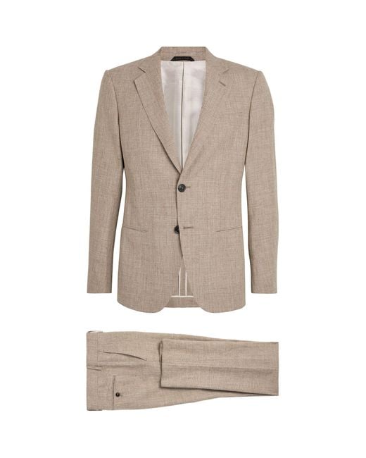 Giorgio Armani Natural Linen-blend Single-breasted Two-piece Suit for men