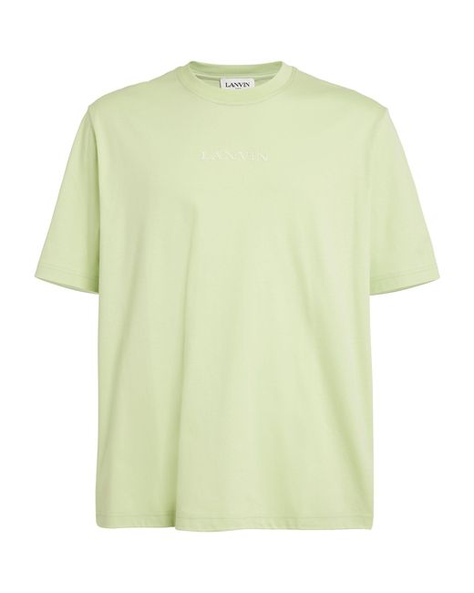 Lanvin Green Brode Logo T-shirt for men