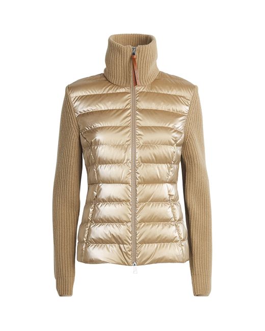 Moncler Natural Wool-Down Padded Cardigan