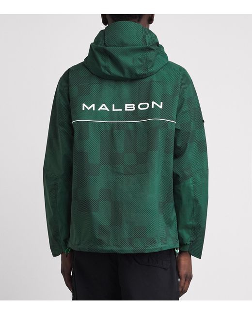 Malbon Green Printed Performance Rain Jacket for men
