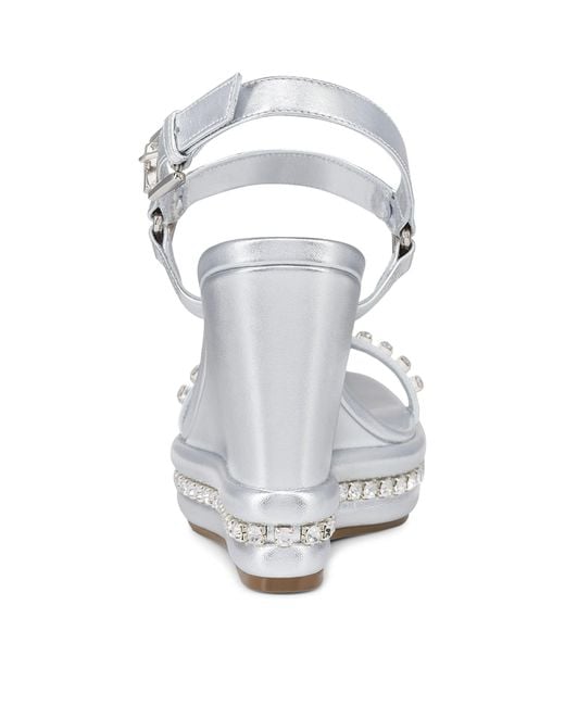 Christian Louboutin White Pyraclou Leather Wedge Sandals 110