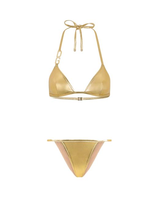 Dolce & Gabbana Metallic Dg Logo Bikini