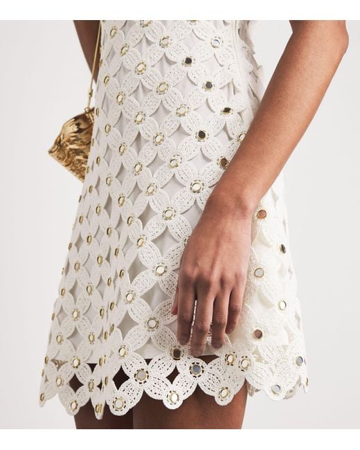 Maje White Crochet Mini Dress