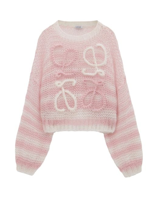 Loewe Pink Mohair-Blend Anagram Sweater