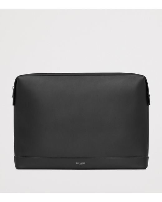 Saint Laurent Black Leather Paris Pouch for men