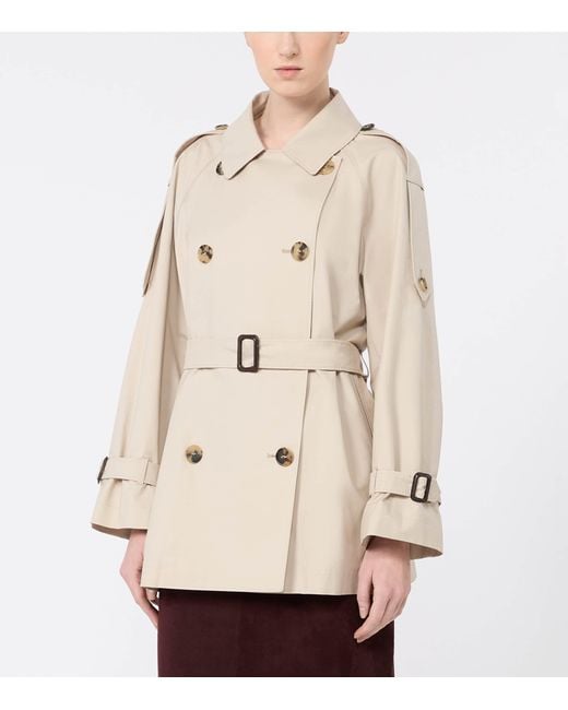 Max Mara Natural Water-Repellent Short Trench Coat