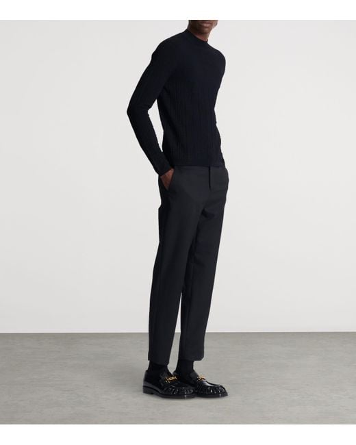 Balmain Black Silk-Cotton Pb Sweater for men