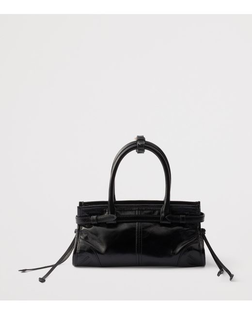 Prada Black Mini Leather Bonnie Top-Handle Bag