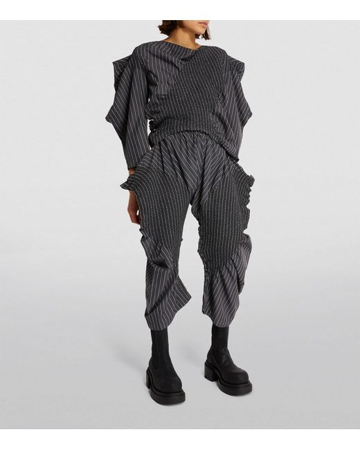 Issey Miyake Gray Oversized Contraction Blouse
