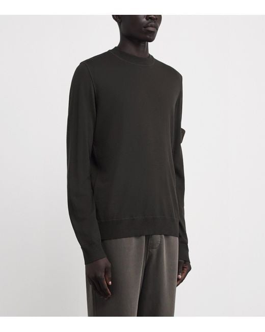 Stone Island Black Wool Ghost Sweater for men