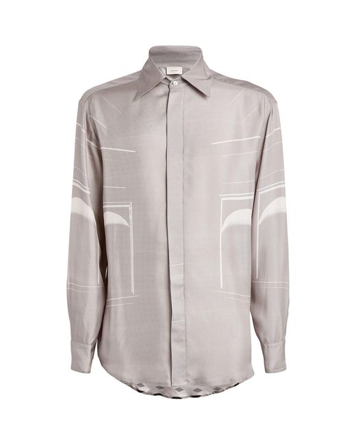 Limitato Gray Silk Printed Shirt for men