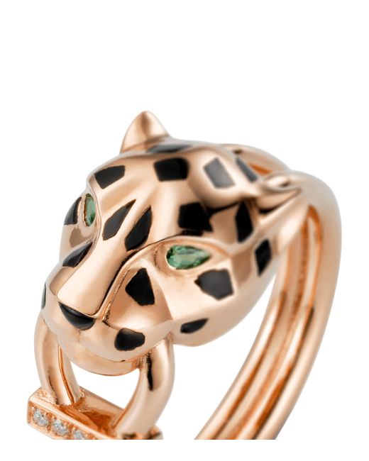 Cartier Metallic Diamond, Tsavorite And Onyx Panthère De Ring