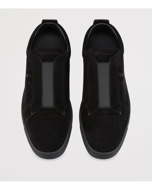 Christian Louboutin Black St. Louis Suede Slip-On Sneakers for men