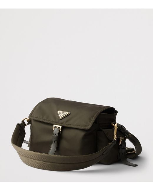 Prada Black Medium Re-Nylon And Leather Explore Shoulder Bag