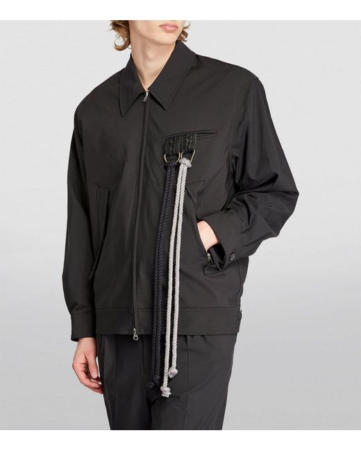 Song For The Mute Black Rope-detail Collared Jacket for men