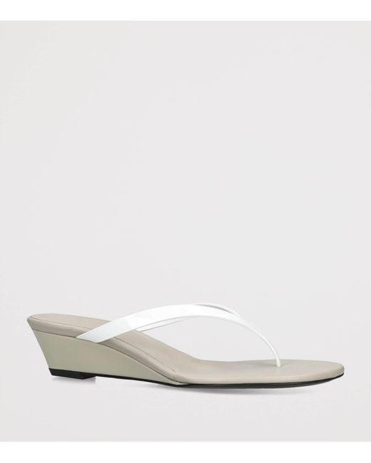 Christopher Esber White Leather Scala Wedge Sandals 45