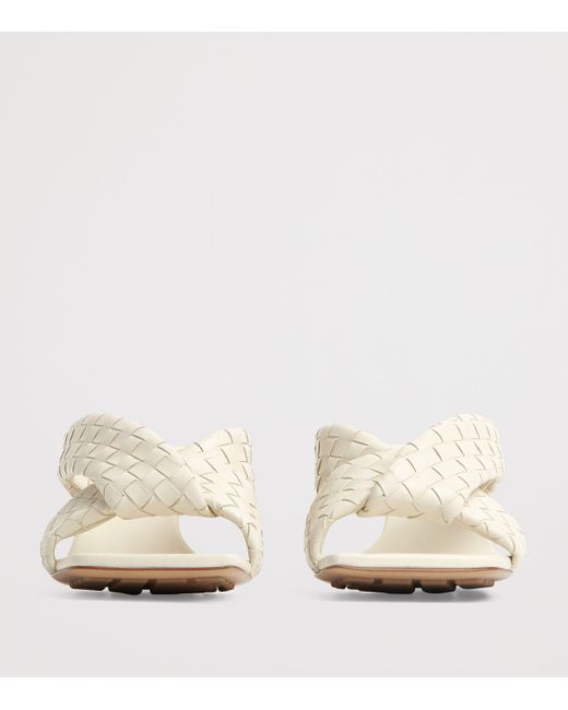 Bottega Veneta Natural Leather Intrecciato Riva Mules 50