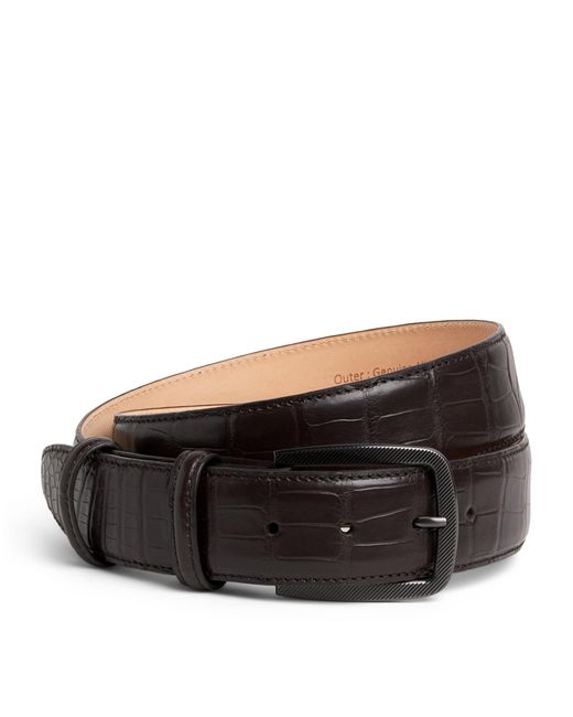 Elliot Rhodes Black Alligator Leather Belt for men