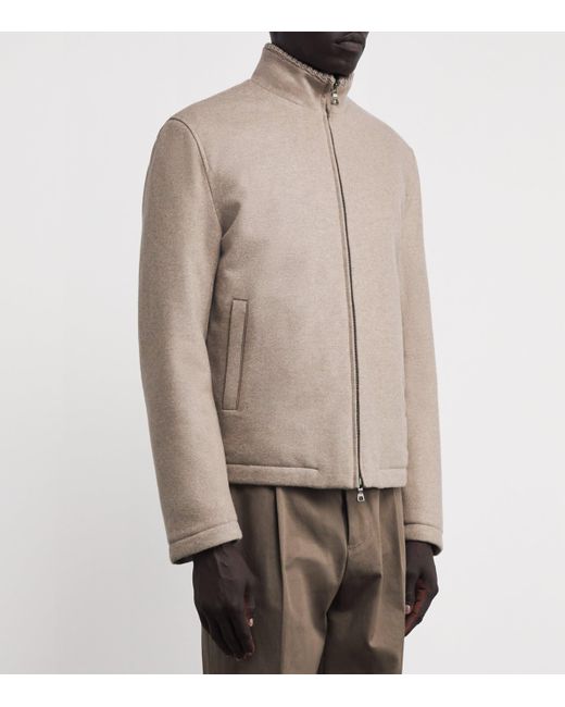 FIORONI CASHMERE Brown Cotton-Cashmere Jacket for men