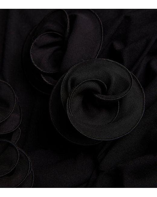 Magda Butrym Black Strapless Floral-detail Maxi Dress