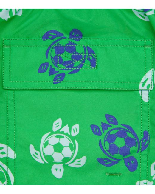 Vilebrequin Green Football Turtle Print Moorea Swim Shorts for men