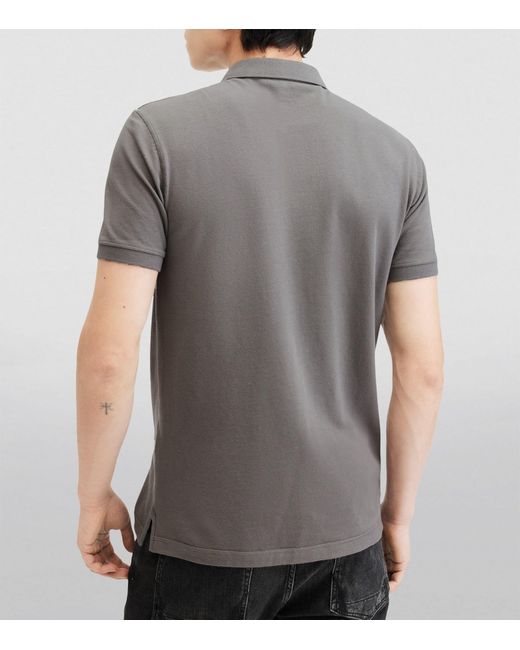 AllSaints Gray Organic Cotton Reform Polo Shirt for men