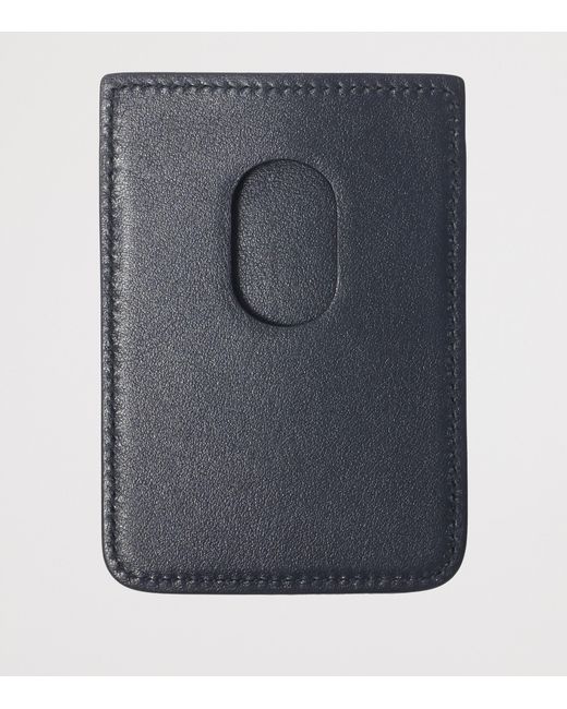 Burberry Gray Leather Ekd Magsafe Card Holder for men