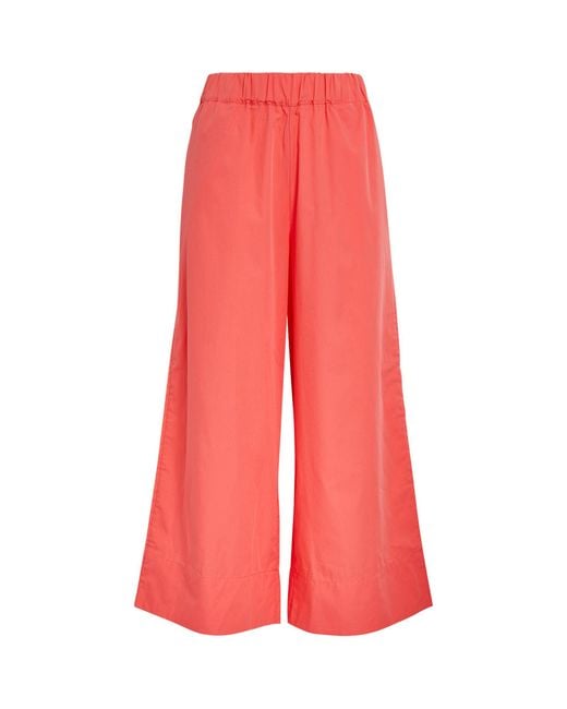 MAX&Co. Red Cotton Poplin Cropped Trousers