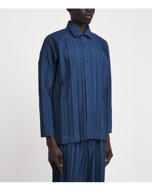 Homme Plissé Issey Miyake Blue Edge Pleat Shirt for men