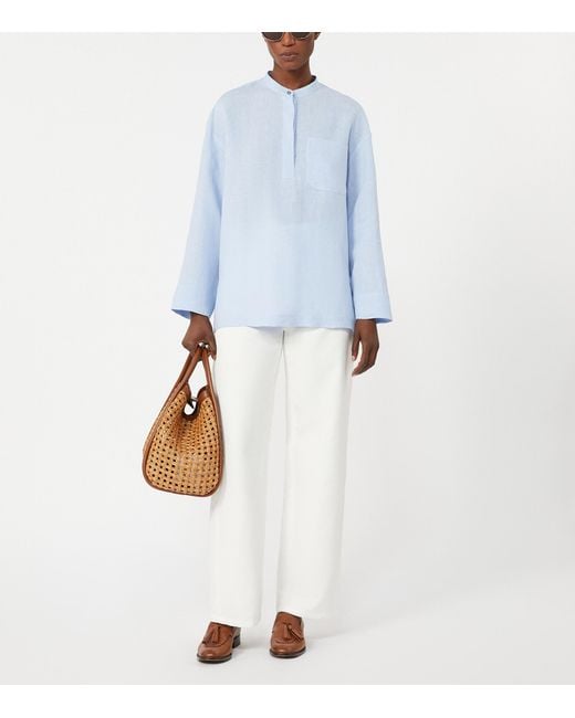 Max Mara Blue Linen Cantico Shirt